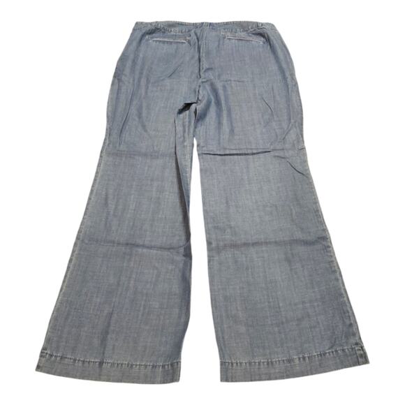 Talbots Wide Leg Light Wash Chambray Super Soft Pants Plus Size 16 - Picture 4 of 9